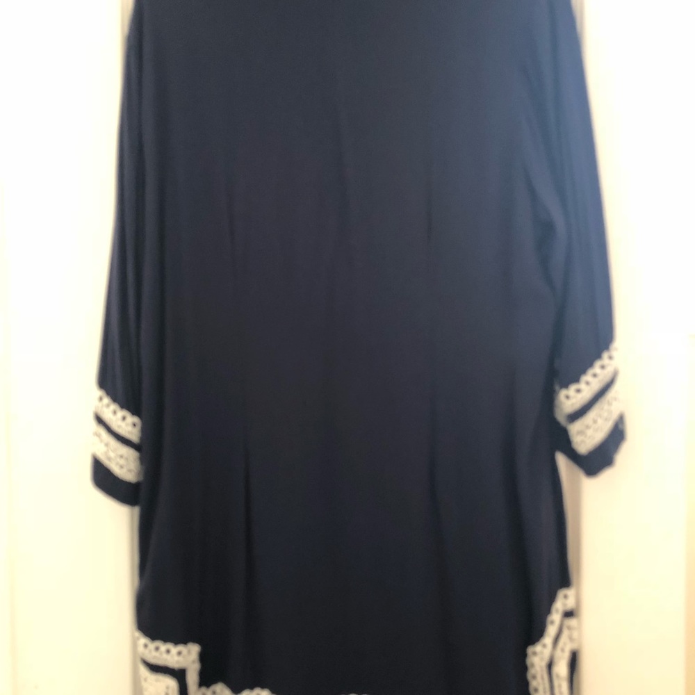 Haute Couture Navy 3/4 sleeve dress - Picture 4 of 5